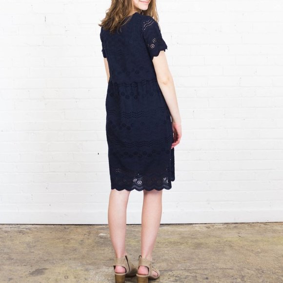 Tea N Rose Crochet Dress in Navy - Picture 2 of 2